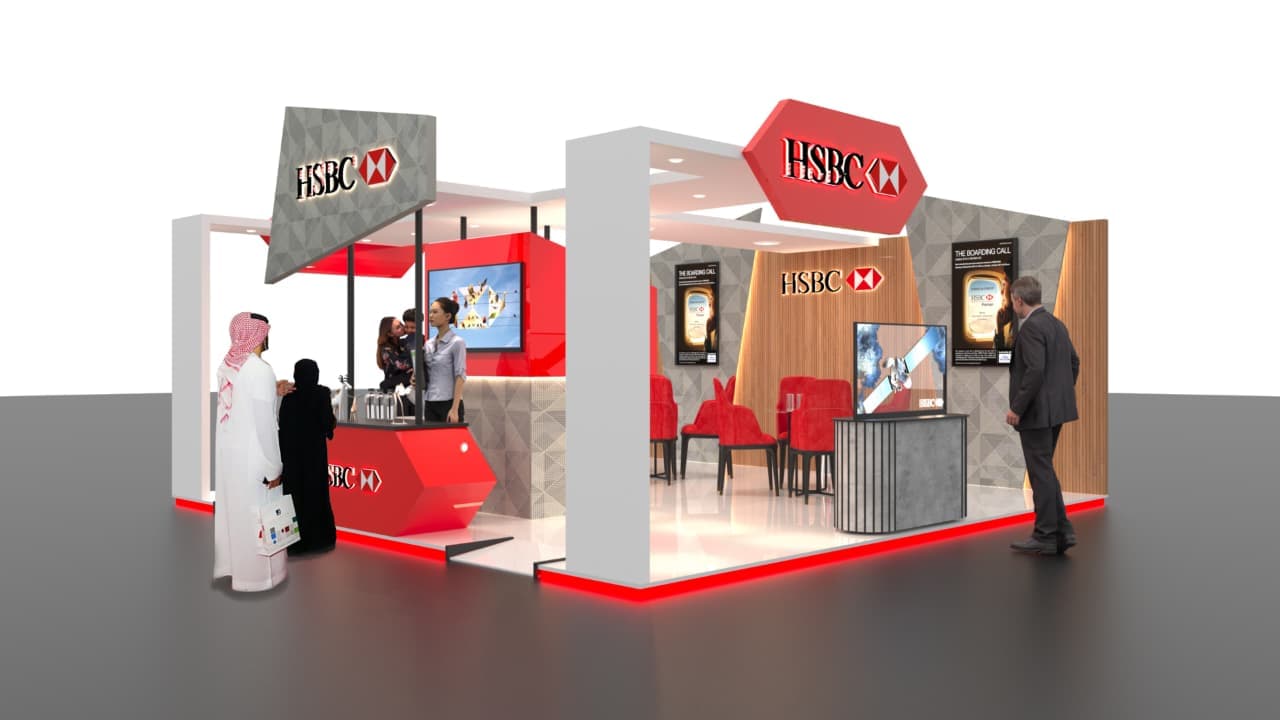 High-end exhibition stall designed for a banking client